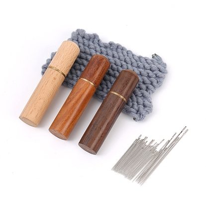 30шт. швейные иглы из нержавеющей стали, с деревянными ящиками для хранения