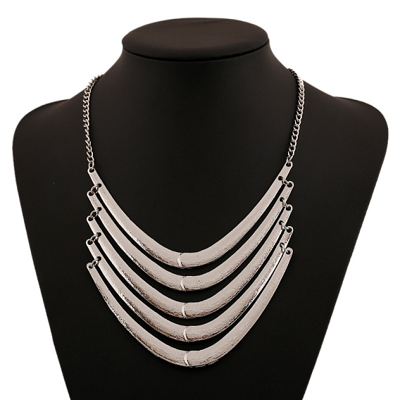 Многослойные изогнутые ожерелья из сплава для женщин
