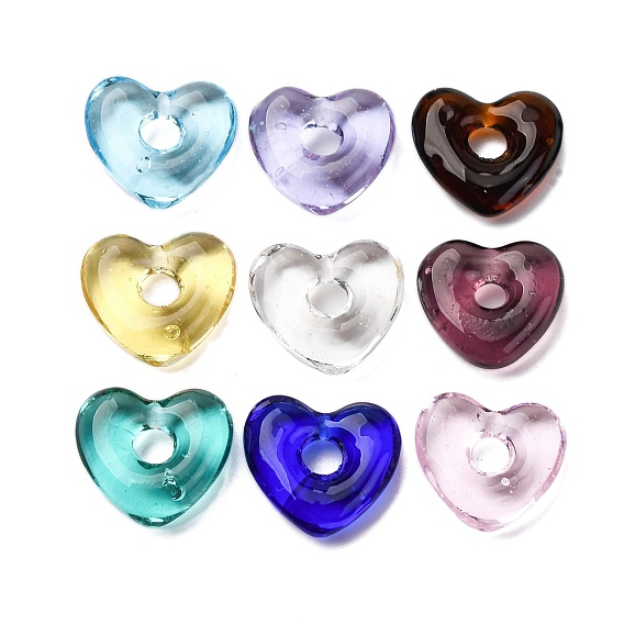Бусины лэмпворк , бусины с большим отверстием, сердце