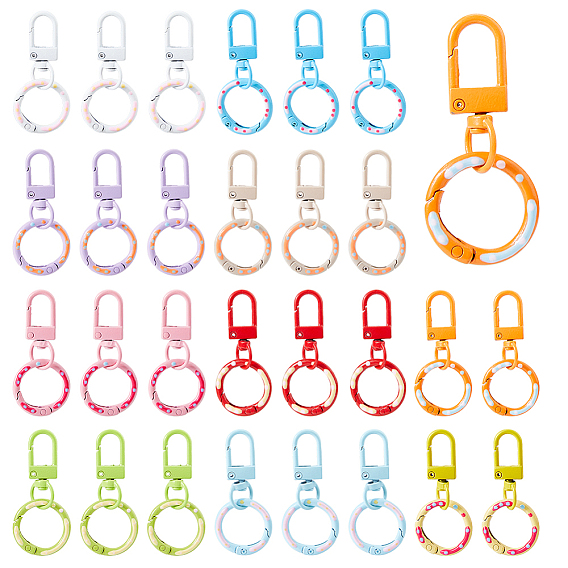 30 шт. 10 цвета запекаемая краска сплав поворотные застежки, с пружинными кольцами ворот
