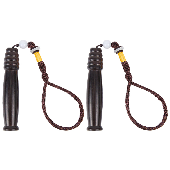 2 шт. деревянные держатели для зубочисток в китайском стиле, с полиэстеровым тросиком и смоляными бусинами, колонка