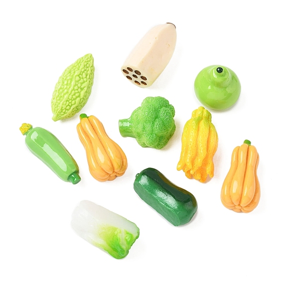 Непрозрачные кабошоны из смолы, имитация овощей, разнообразные
