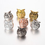 Owl Alloy Beads, 11x11x9mm, Hole: 1.5mm