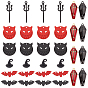 32Pcs 8 Style Halloween Theme Alloy Pendants, Spray Painted & Baking Printed & Enamel, Mixed Shapes