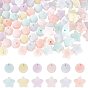 120Pcs Flocky Acrylic Beads, Bead in Bead, Mixed Shape