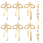 8Pcs Brass Micro Pave CLear Cubic Zirconia Pendant
s, Long-Lasting Plated Bowknot