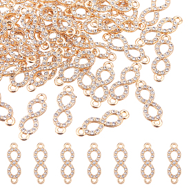 50pcs liens/connecteurs en alliage de cristal strass, infini