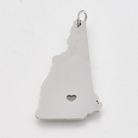 201 Stainless Steel Pendants, Map of New Hampshire