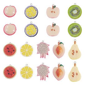 27 шт 9 стили подвески из смолы, с железной платиной петлей, разнообразные