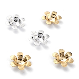 Brass Bead Caps, 6-Petal, Flower