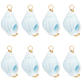 10шт. Фарфоровые подвески ручной работы, обмотанные медной проволокой, раковины прелести