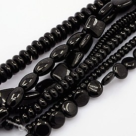 Natur Kohle Quarzperlen Stränge, Mischformen, 2~16x6~11x2~10 mm, Bohrung: 1 mm