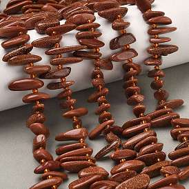 Синтетические голдстоуновские бисер пряди, чип, Топ пробуренной, с бисером