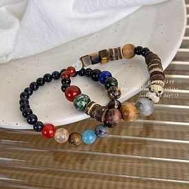 Retro Wooden Beads Beaded Bracelet Design Sense Small People Stacked Bracelets Personality Bracelets