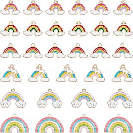 60 шт 6 стиль подвески из сплава эмали, радуга