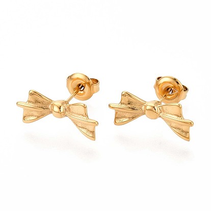 Bowknot 304 из нержавеющей стали серьги стержня, ионное покрытие (ip)