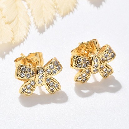 Серьги-гвоздики из латунного микро-паве, долговечный, реальный 18 k позолоченный