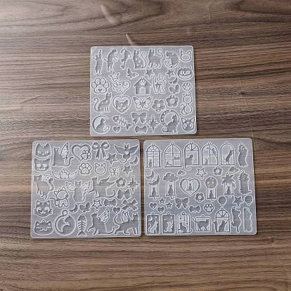 Силиконовые формы для изготовления подвесок своими руками в форме кошки., формы для литья смолы, для уф-смолы, изготовление ювелирных изделий из эпоксидной смолы, прозрачные