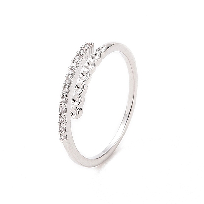 Кольцо-манжета из прозрачного кубического циркония, украшения из латуни для женщин