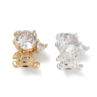 Латунные микропаве из прозрачного кубического циркония, форма куклы