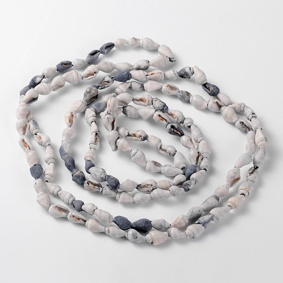 Brins de perles de conque en coquillage naturel teinté, 5.5~8mm, Trou: 2~4mm, Environ 140 pcs/chapelet, 56.7 pouce