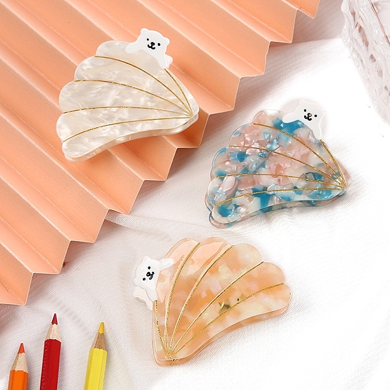 Заколки для волос в форме когтей из ацетата целлюлозы, аксессуары для волос для женщин и девочек, медведь