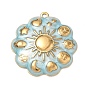 304 Stainless Steel Enamel Pendants, Flower Charms, Ion Plating(IP)