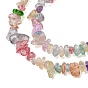 Baking Painted Crackle Glass Beads Strands, Chip