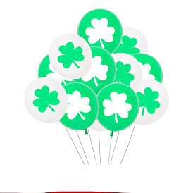 50Pcs Clover Pattern Rubber Inflatable Balloon, for Saint Patrick's Day Party Festival Home Decorations