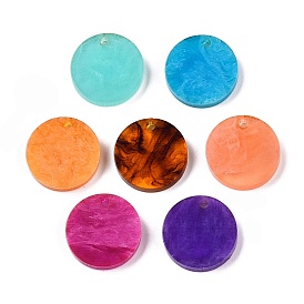 Opaque Resin Pendants, Round