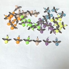 Alloy Pendants, with Acrylic Beads, Angle
