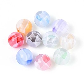 Непрозрачные шарики cmолы, круглые, два тона