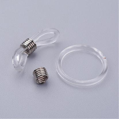 Silicone EyeGlass Holders, with Iron Findings, Clear