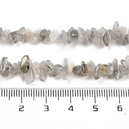 Natural Labradorite Beads Strands, Chip, Grade A