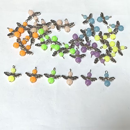Alloy Pendants, with Acrylic Beads, Angle