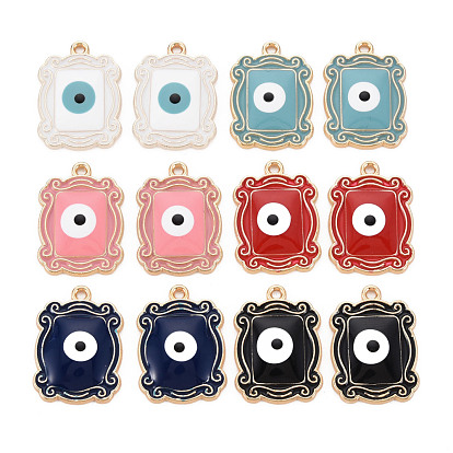 Crémaillère placage pendentifs en émail d'alliage, sans cadmium et sans nickel et sans plomb, cadre photo avec oeil, or et de lumière