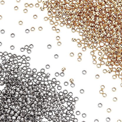 1000Pcs 2 Colors 304 Stainless Steel Spacer Beads, Rondelle