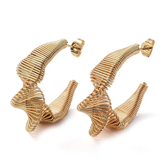 304 из нержавеющей стали шпильки серьги, украшения для женщин, витых круглых