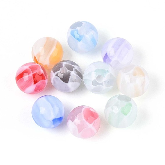 Непрозрачные шарики cmолы, круглые, два тона