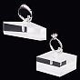 2 Sets 2 Styles Triangle & Square Acrylic Finger Ring Display Stands, Plastic Clip Supportor Ring Storage Holders