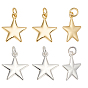 12 шт. 2 цвета латунные подвески, с прыжковых колец, долговечный, звезда