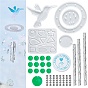 DIY Hummingbird Wind Chime Making Kits, Including Silicone Molds, Aluminum Tube, Acrylic Beads and Crystal Thread