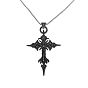 Готический сплав скелет крест подвеска ожерелье для мужчин, антикварная серебряная цепочка, подвески из оружейной стали