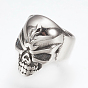 316 Surgical Stainless Steel Slide Charms, Skull