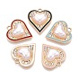 Подвески из сплава со стразами, с абс пластмассовой имитационной жемчужиной, сердце