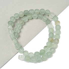 Естественный зеленый авантюрин бисер нитей, плоско-круглые