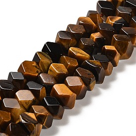 Natural Tiger Eye Beads Strands, Faceted, Nuggets