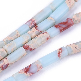 Synthetic Imperial Jasper Beads Strands, Dyed, Column