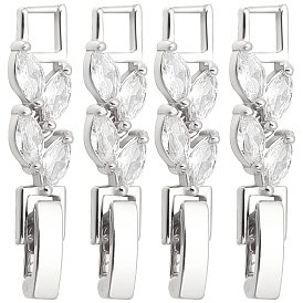 10шт. стойка для часов с покрытием из латуни, прозрачный кубический цирконий, застежки для часового ремешка, без кадмия и без свинца, долговечный, лист