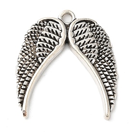 Tibetan Style Zinc Alloy Pendants, Lead Free & Cadmium Free, Wing, 21x19x1.5mm, Hole: 1.5mm, about 769pcs/1000g